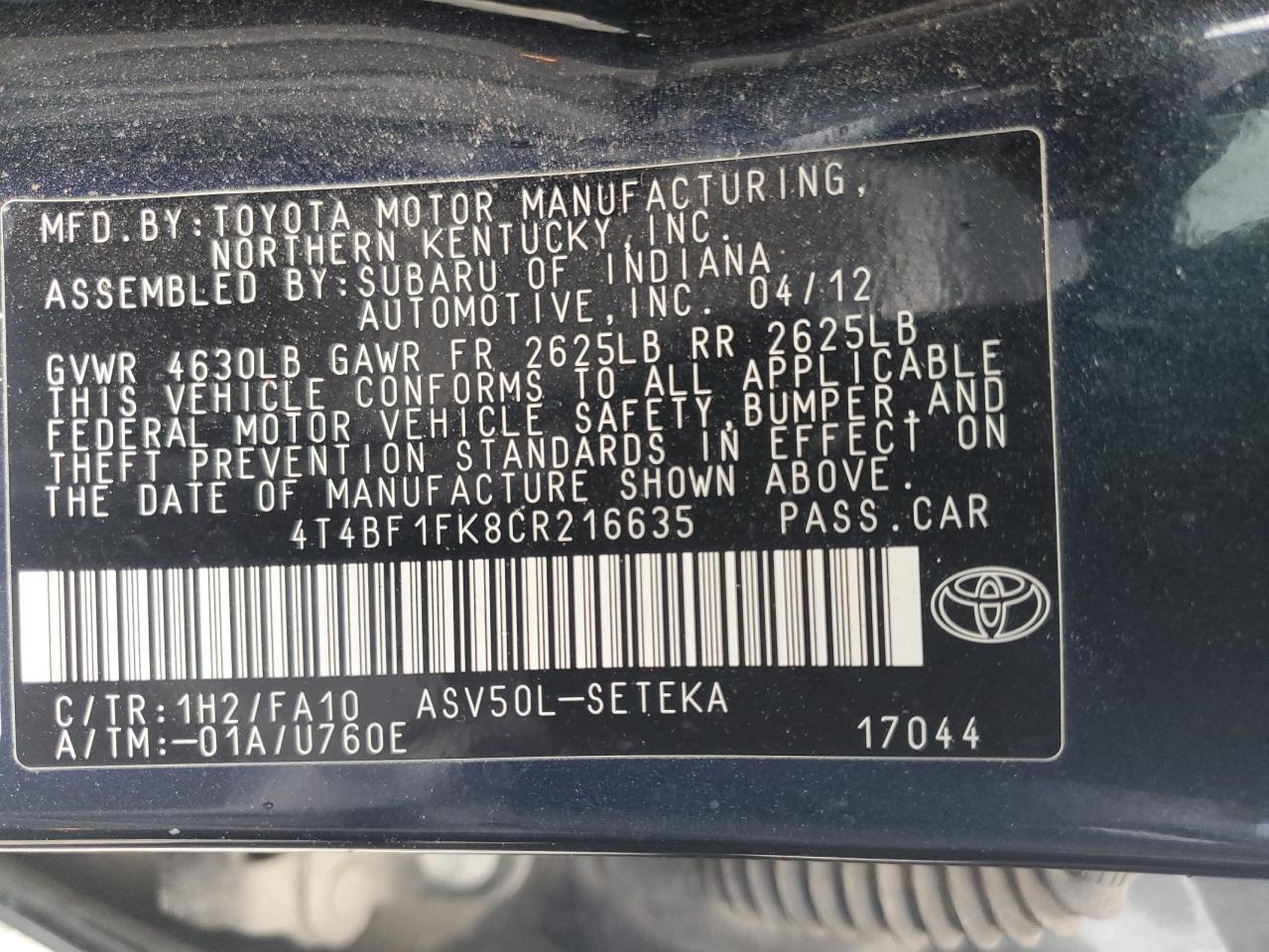 2012 Toyota Camry - Image 12