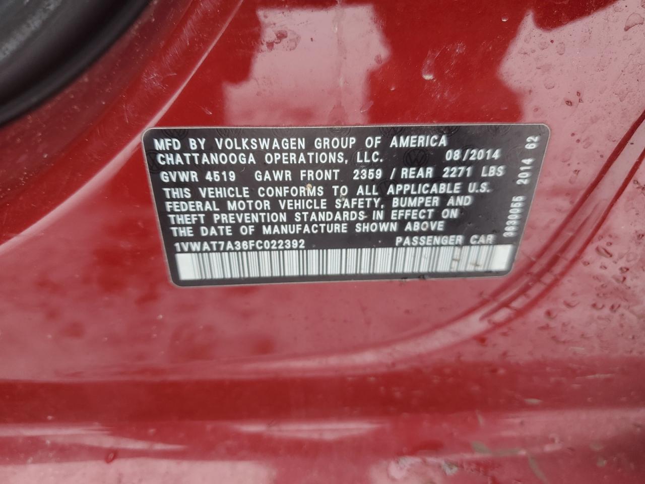 2015 Volkswagen Passat - Image 12