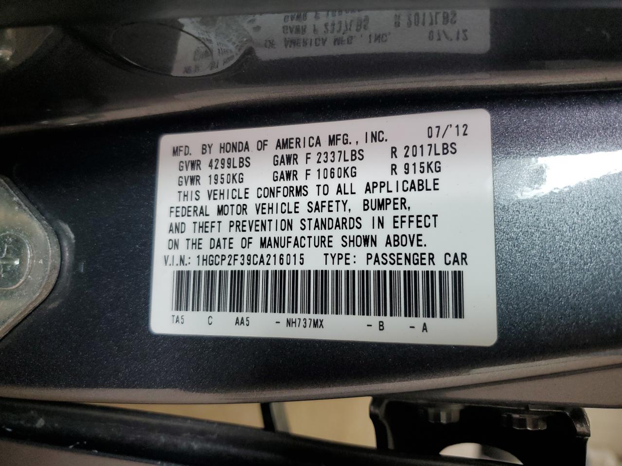 2012 Honda Accord - Image 14