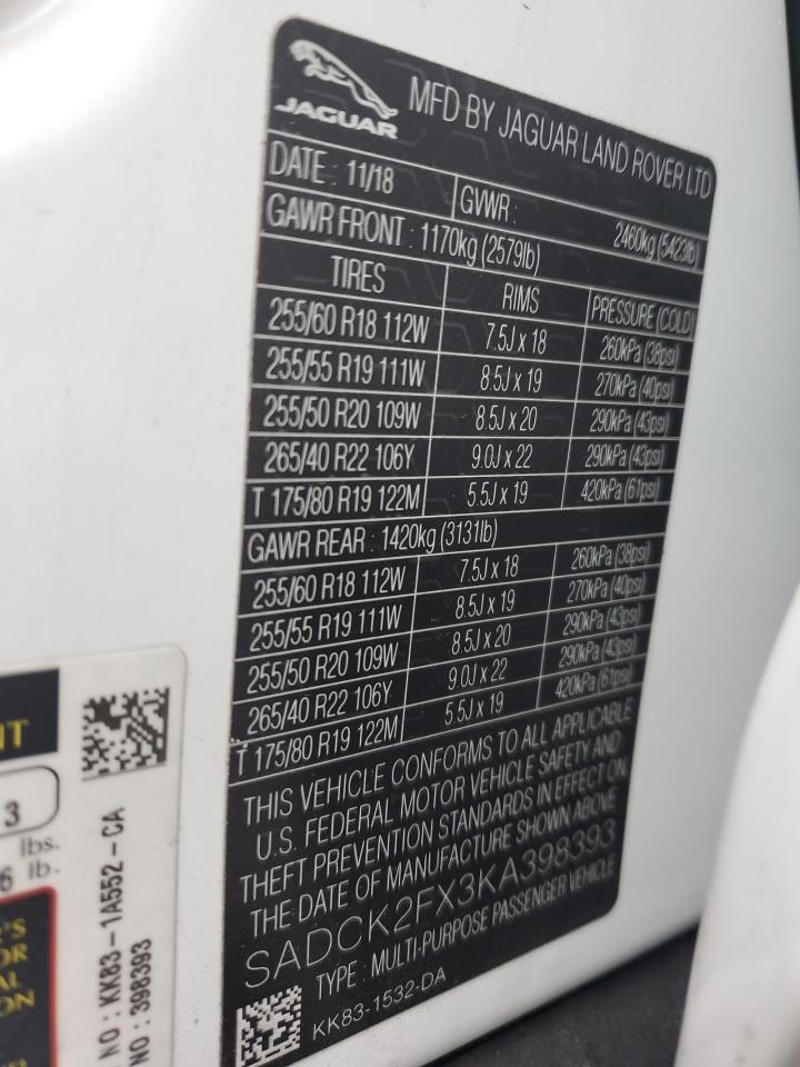 2019 Jaguar F-Pace - Image 13