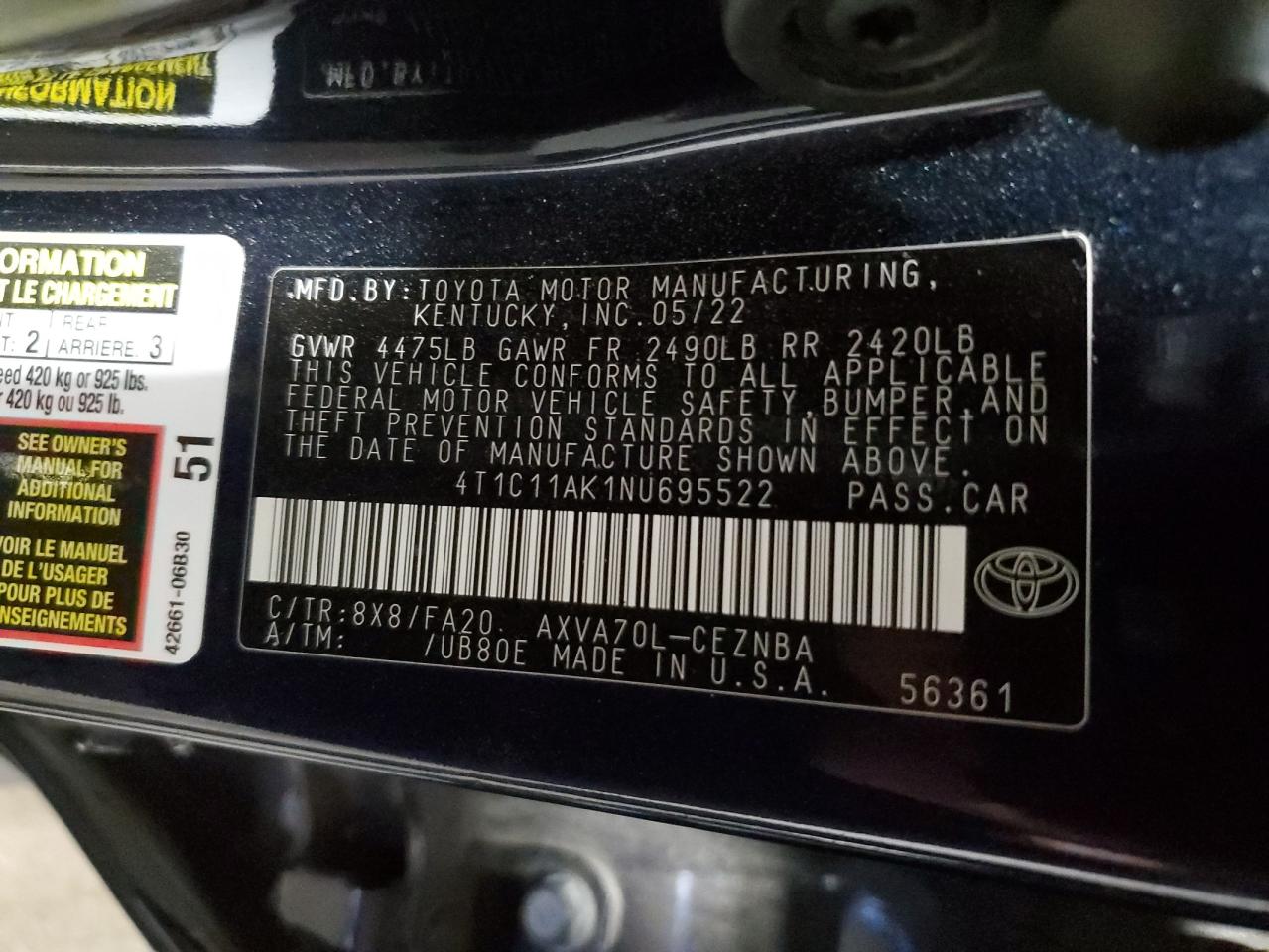 2022 Toyota Camry - Image 12