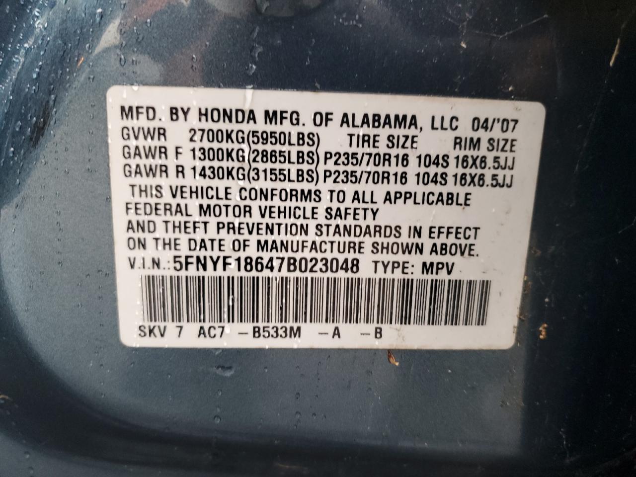 2007 Honda Pilot - Image 13