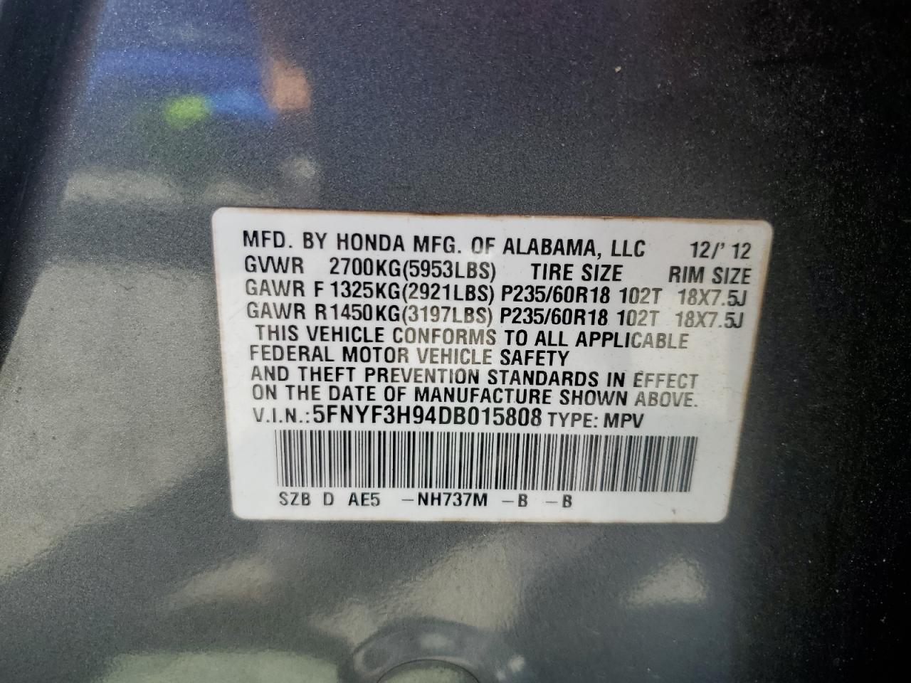 2013 Honda Pilot - Image 13