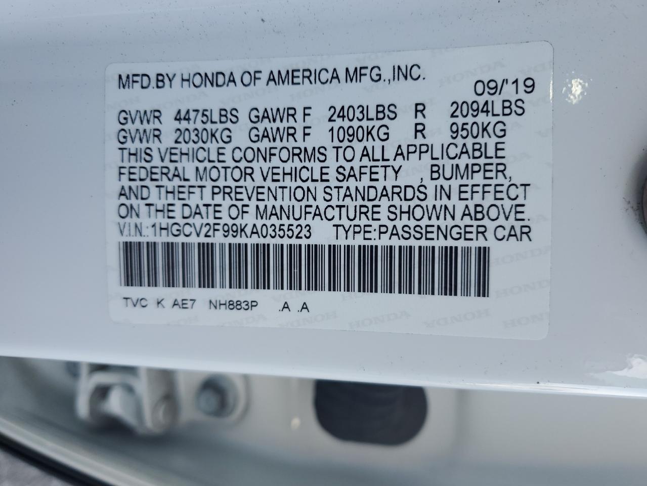 2019 Honda Accord - Image 14