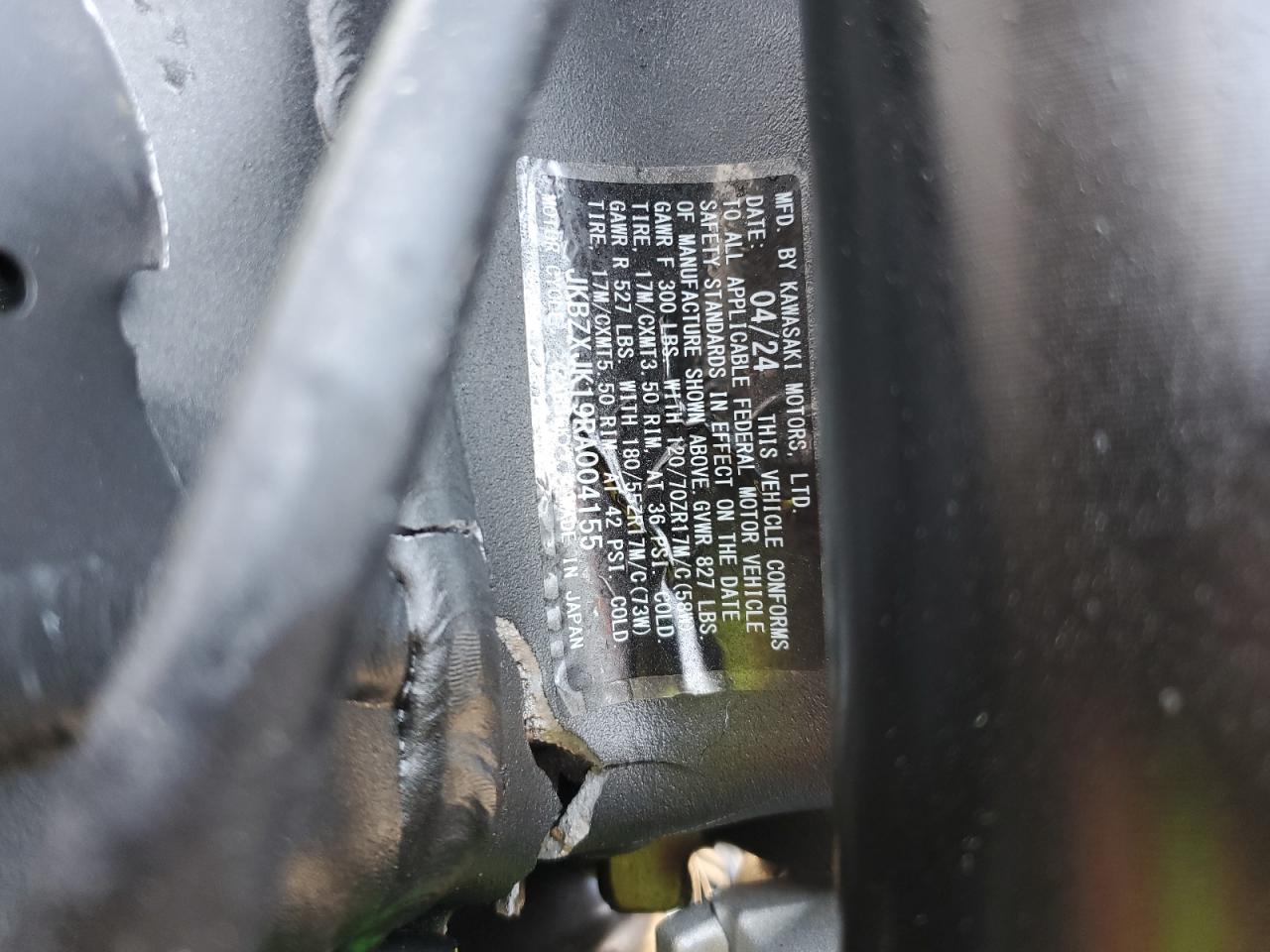 jkbzxjk19ra004155 JKBZXJK19RA004155 2024 Kawasaki Zx636 K