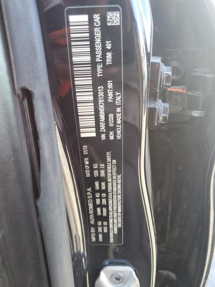 2019 Alfa Romeo Giulia Ti VIN: ZARFAMBN5K7613013 Lot: 47133245