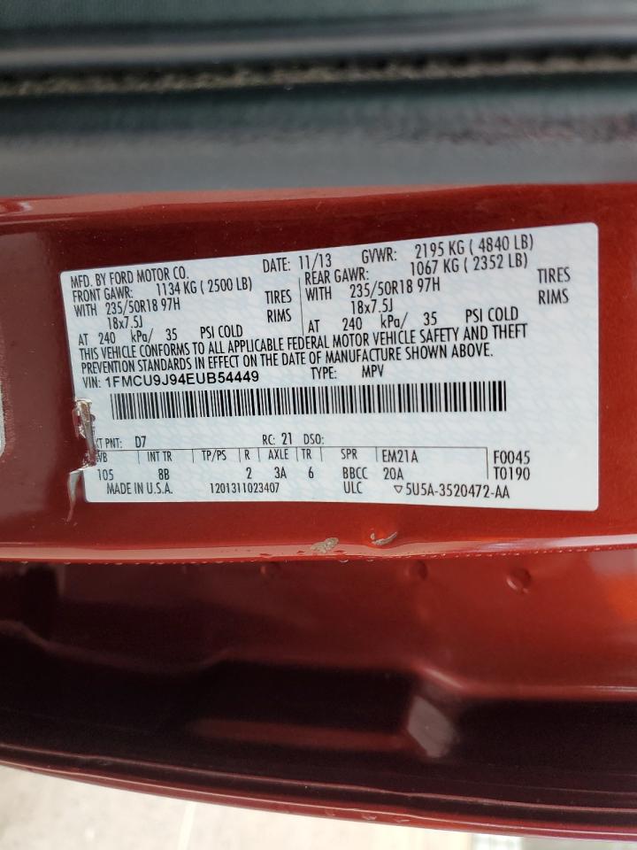 2014 Ford Escape Titanium VIN: 1FMCU9J94EUB54449 Lot: 45183745