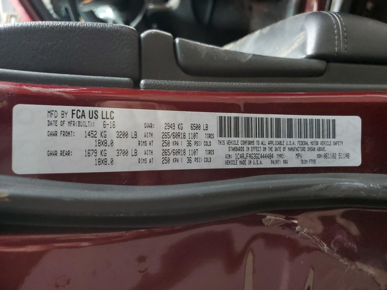 2016 Jeep Grand Cherokee - Image 13