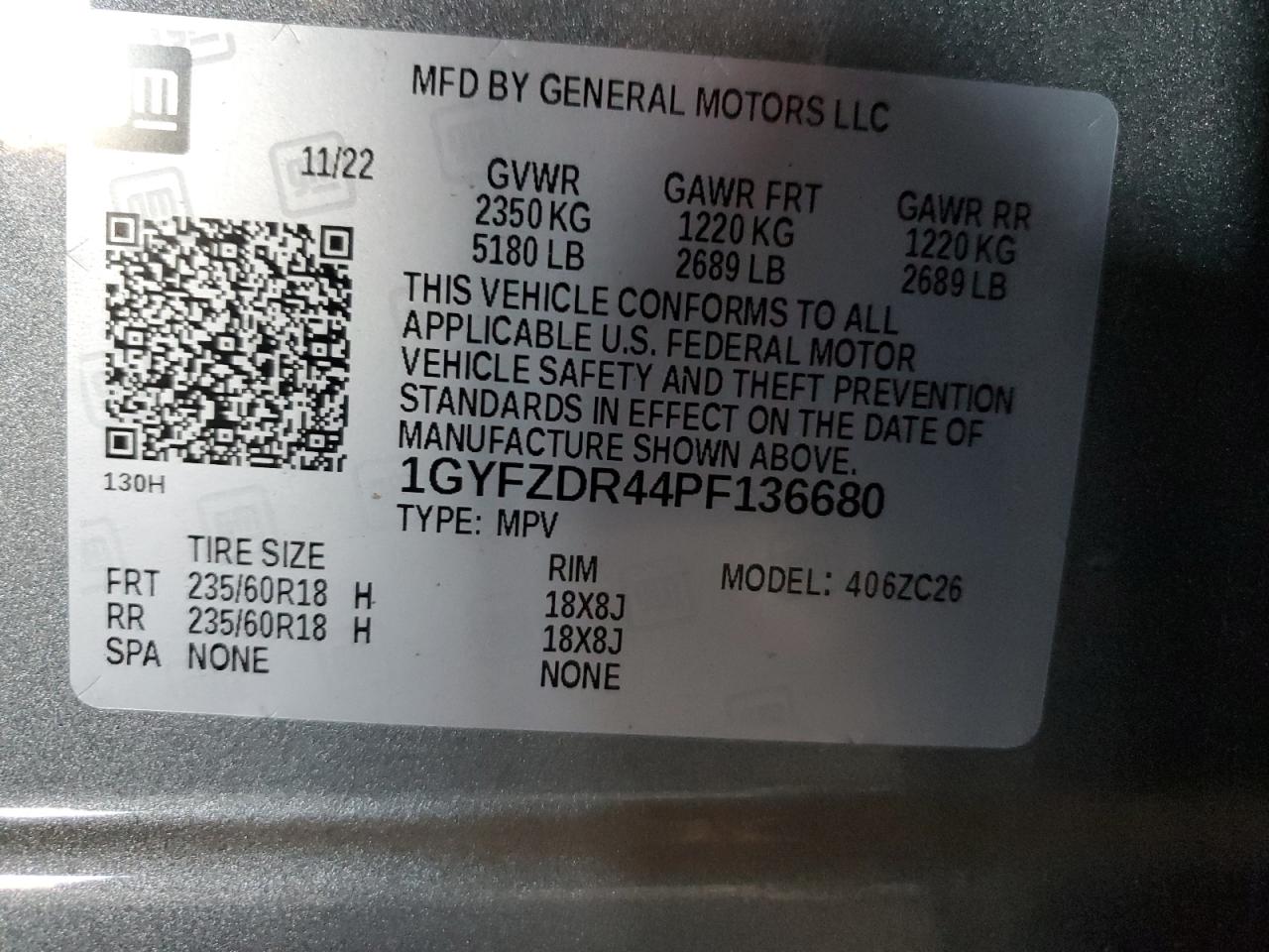 1gyfzdr44pf136680 1GYFZDR44PF136680 2023 Cadillac Xt4 Premium Luxury