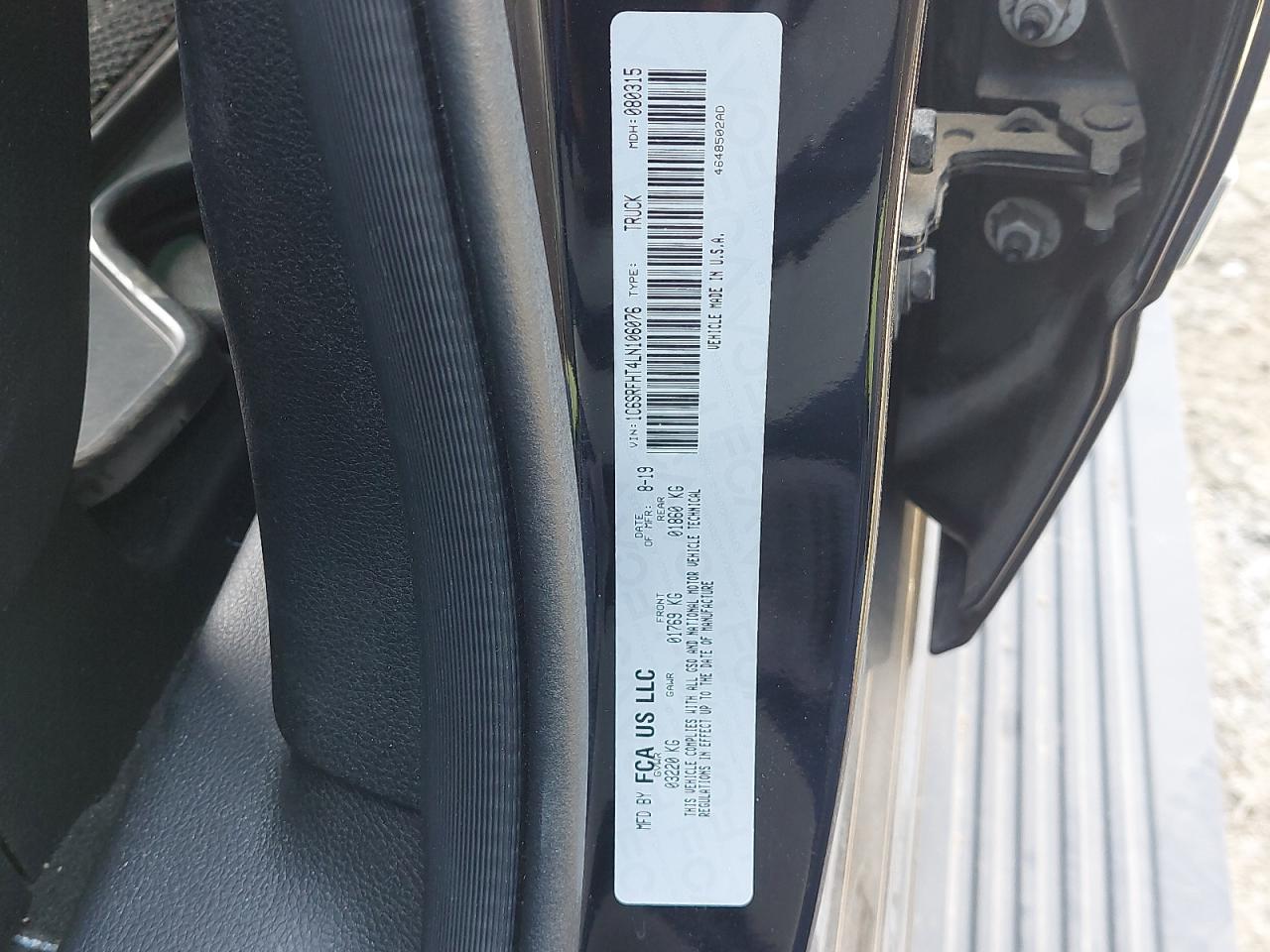 1C6SRFHT4LN106076 - 2020 RAM 1500, Laramie - #44098045