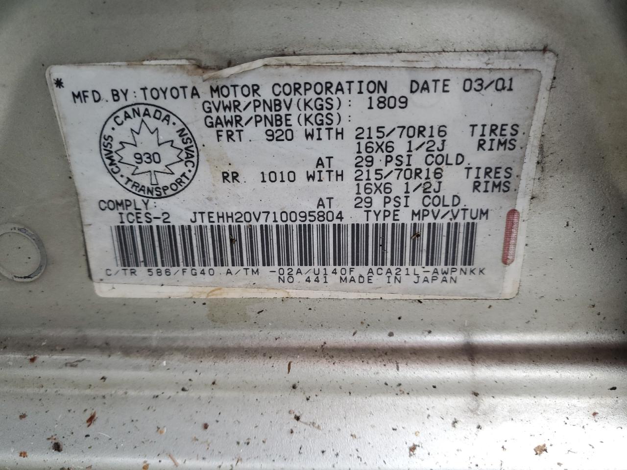 2001 Toyota RAV 4 - Image 12
