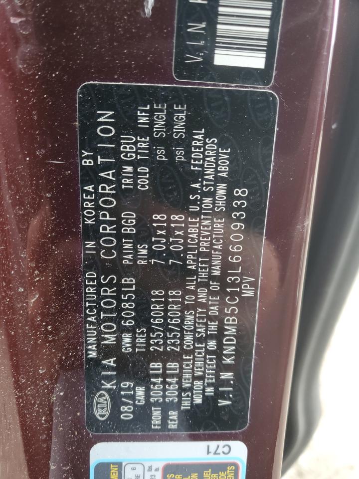 2020 Kia Sedona Lx VIN: KNDMB5C13L6609338 Lot: 44443815