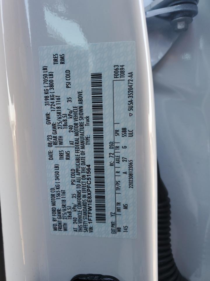 1FTFW1E8XPFC51564 FORD F-150 2023