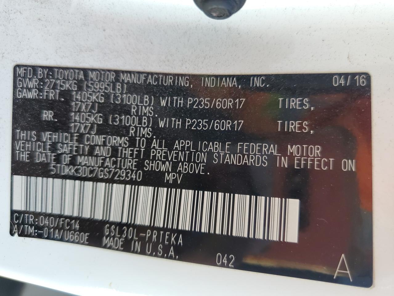 2016 Toyota Sienna - Image 13
