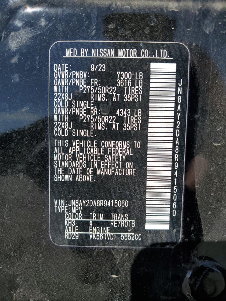 2024 Nissan Armada Platinum VIN: JN8AY2DA8R9415060 Lot: 68263355