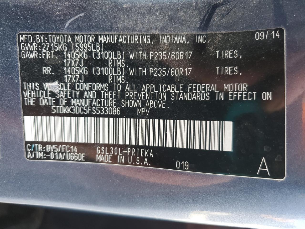 2015 Toyota Sienna - Image 15