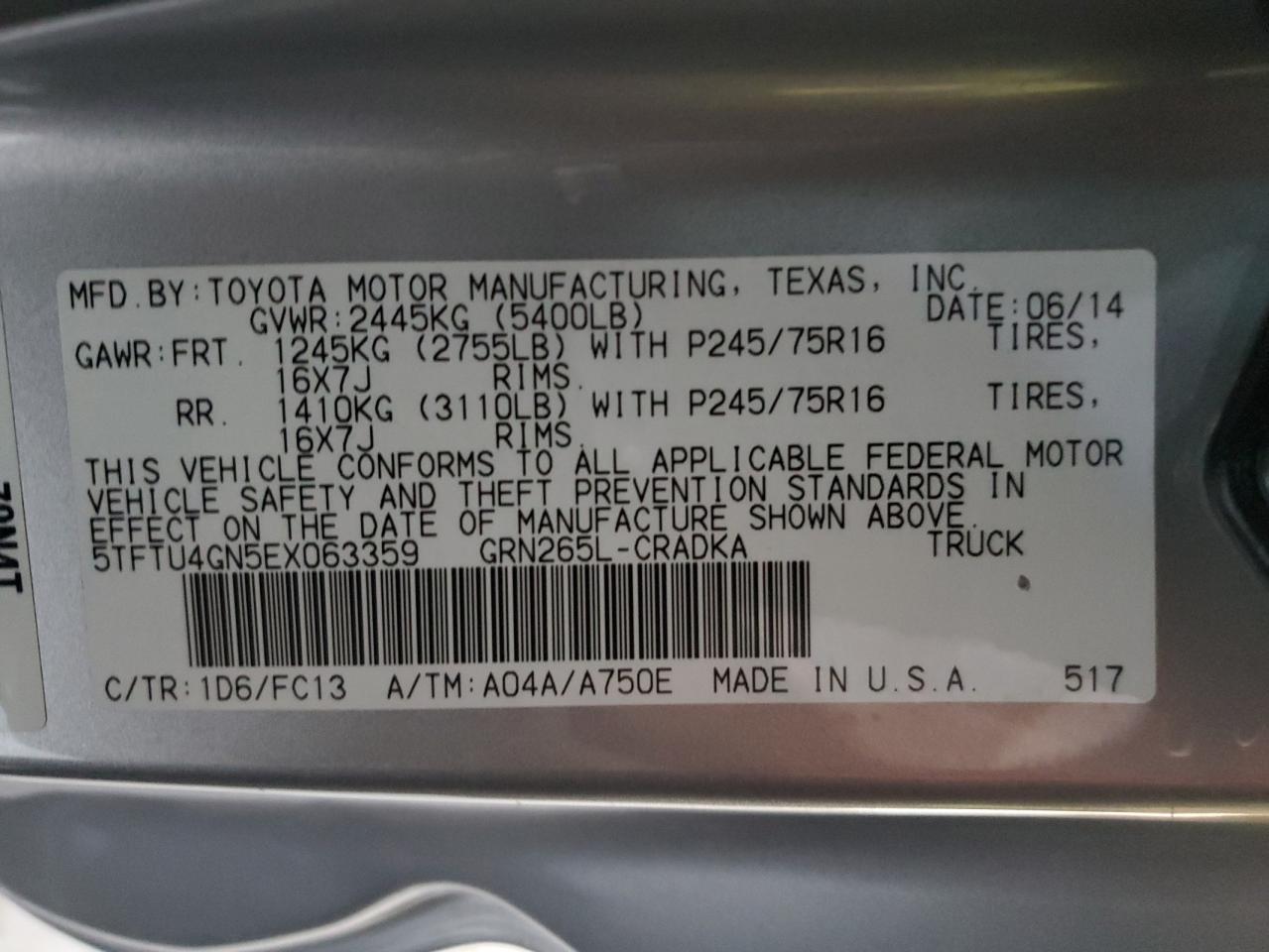 2014 Toyota Tacoma - Image 14