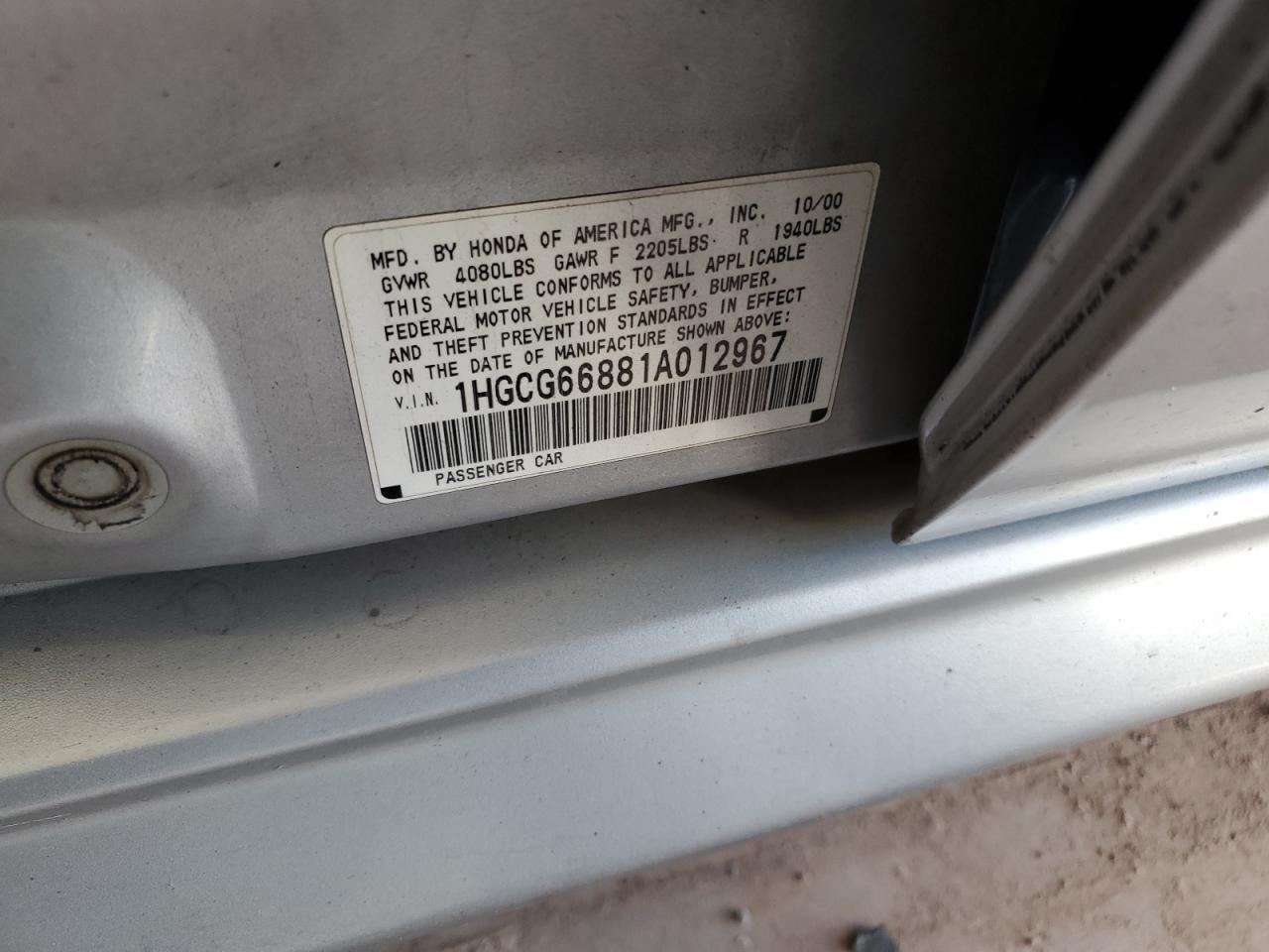 2001 Honda Accord - Image 12