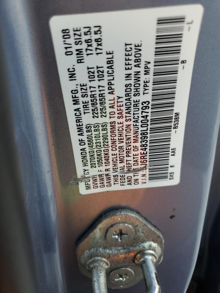 2008 Honda Cr-V Lx VIN: 5J6RE48398L004793 Lot: 44576645