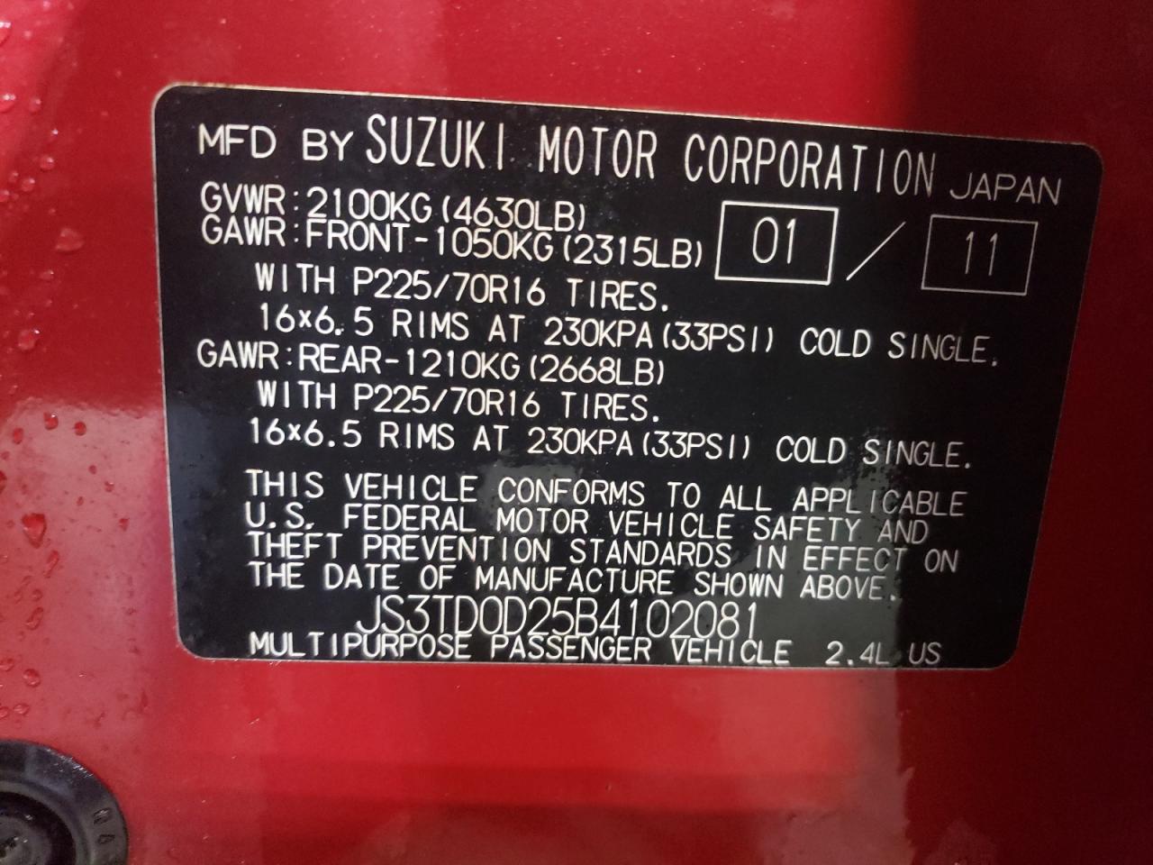 2011 Suzuki Grand Vitara - Image 14