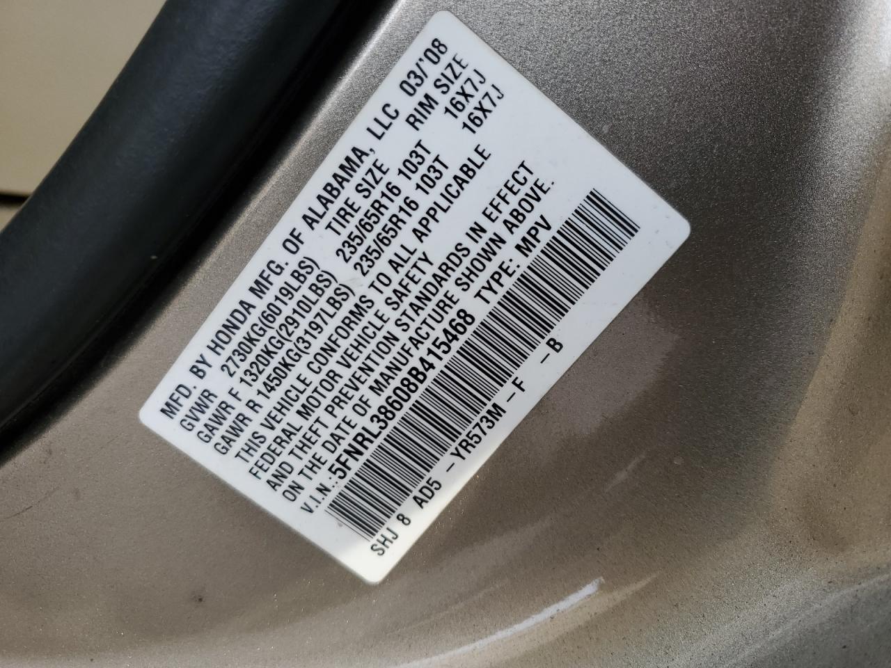 2008 Honda Odyssey - Image 15