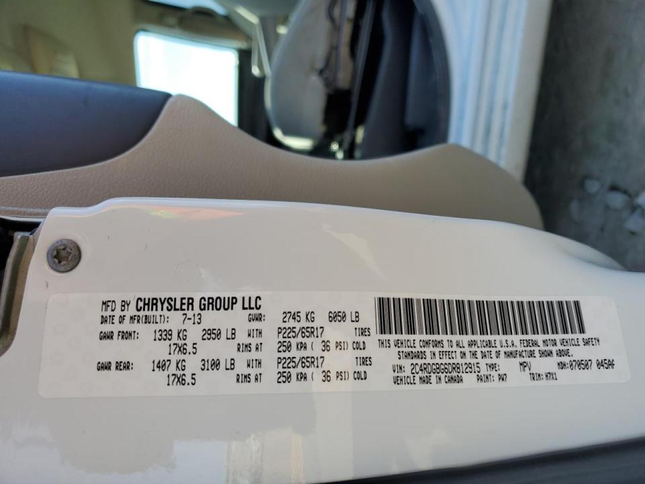 2013 Dodge Grand Caravan Se VIN: 2C4RDGBG6DR812915 Lot: 91581485