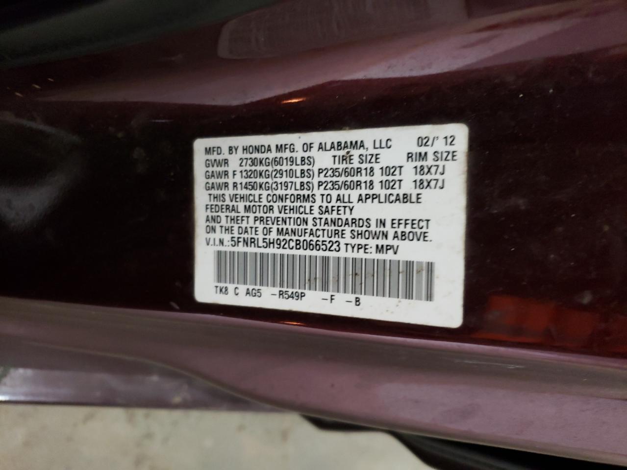 2012 Honda Odyssey - Image 13