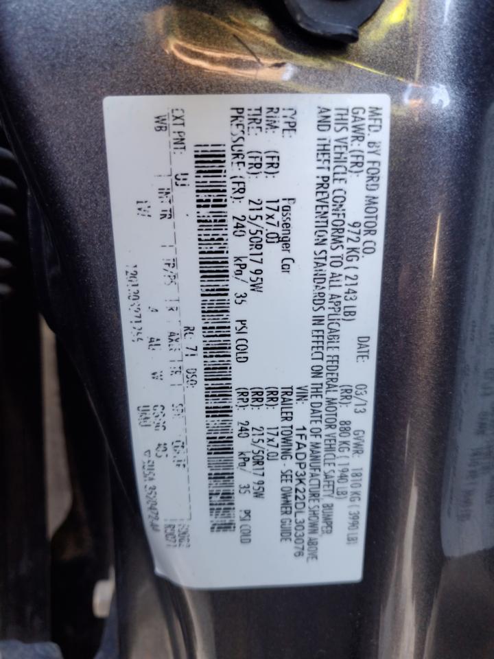 2013 Ford Focus Se VIN: 1FADP3K22DL303076 Lot: 45491315