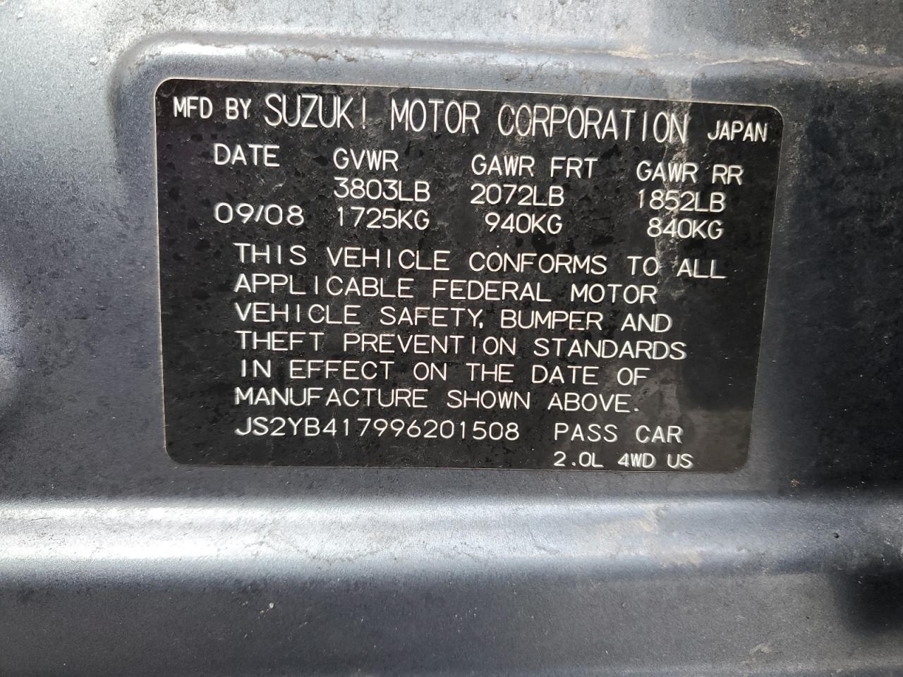 2009 Suzuki SX4 - Image 13