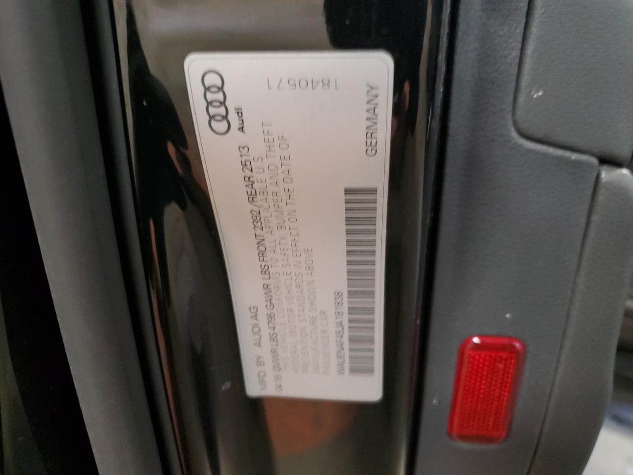 2018 Audi A4 Premium Plus VIN: WAUENAF45JA181838 Lot: 45451605