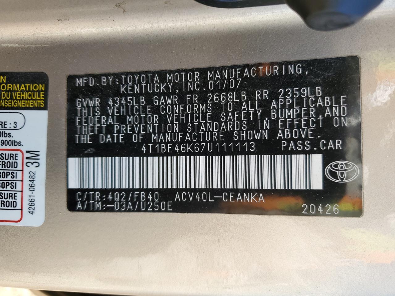 2007 Toyota Camry - Image 12