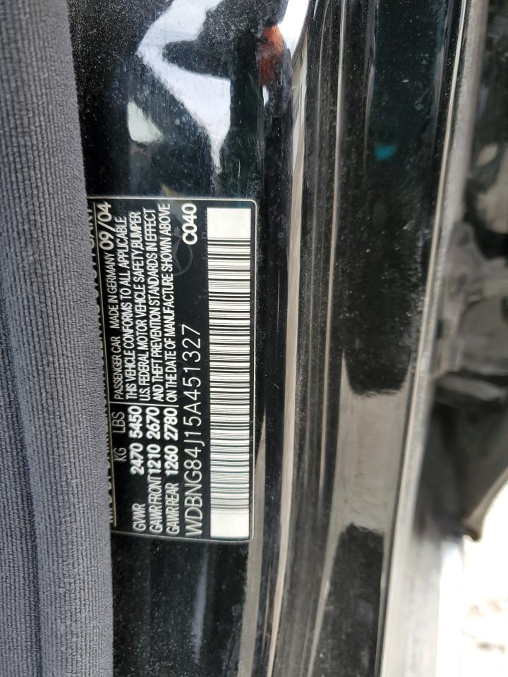 2005 Mercedes Benz 500S VIN: WDBG84J15A451327 Lot: 43912575