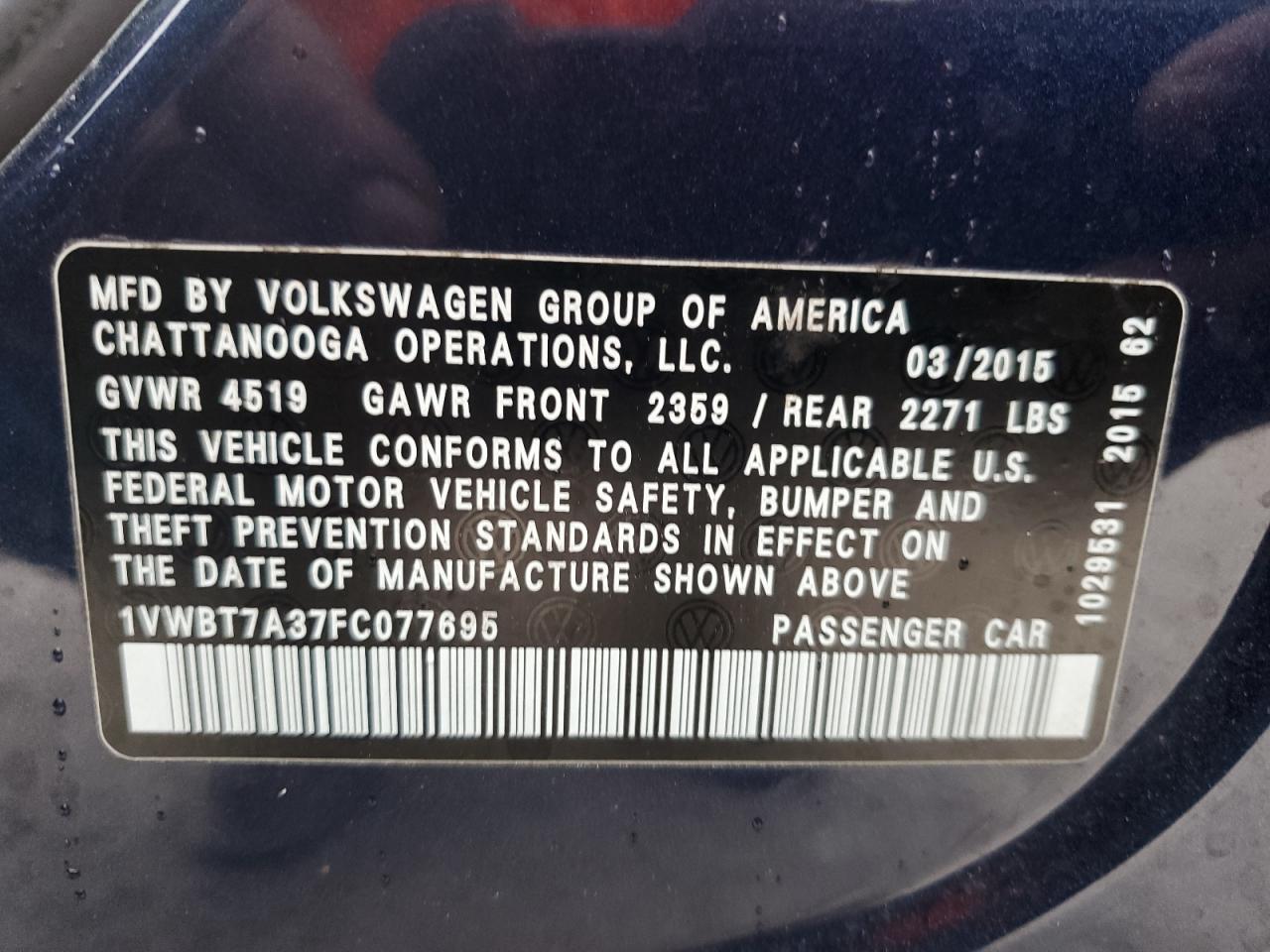 2015 Volkswagen Passat - Image 15
