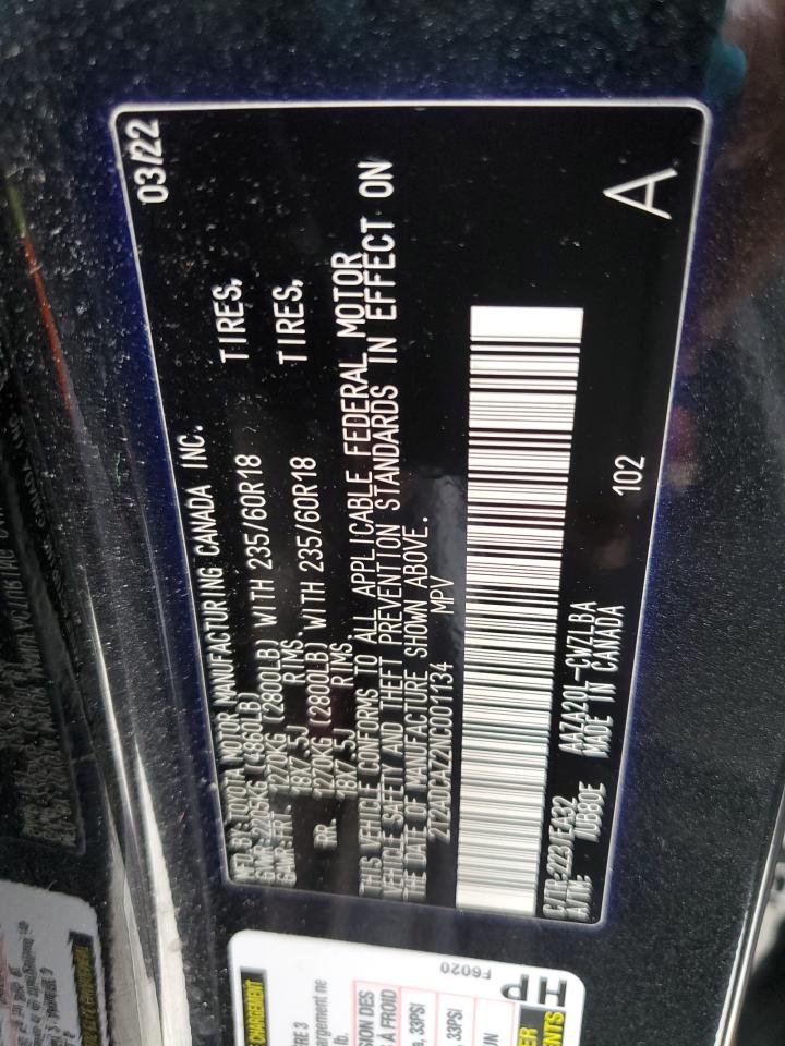 2022 Lexus Nx 250 VIN: 2T2ADCAZ2NC001134 Lot: 47079385
