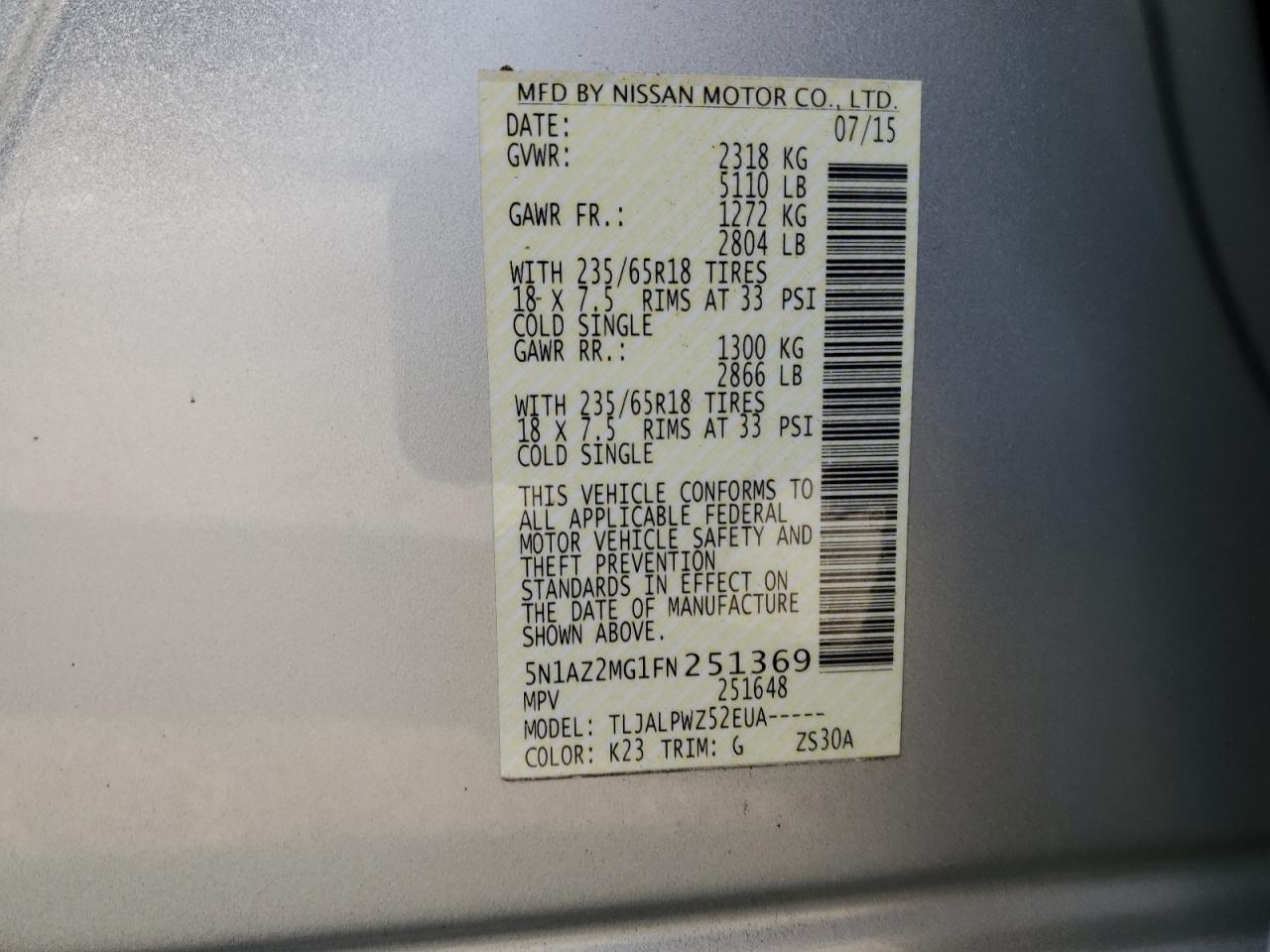 2015 Nissan Murano - Image 16