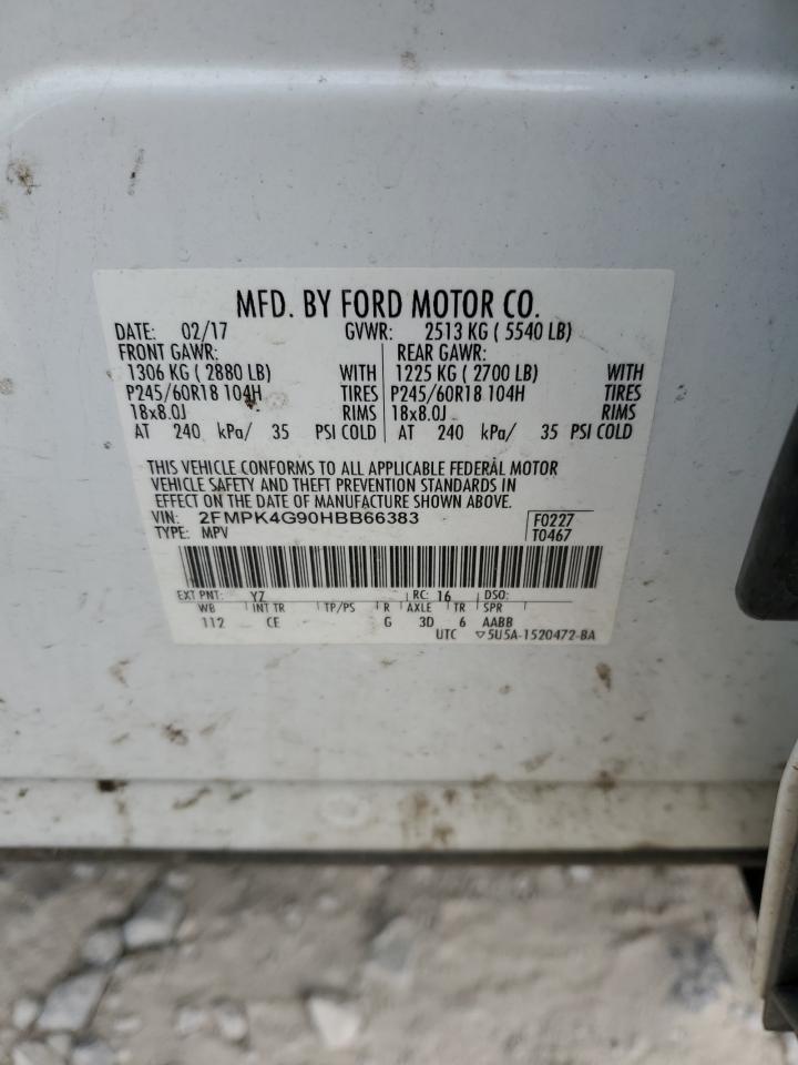 2017 Ford Edge Se VIN: 2FMPK4G90HBB66383 Lot: 46894385