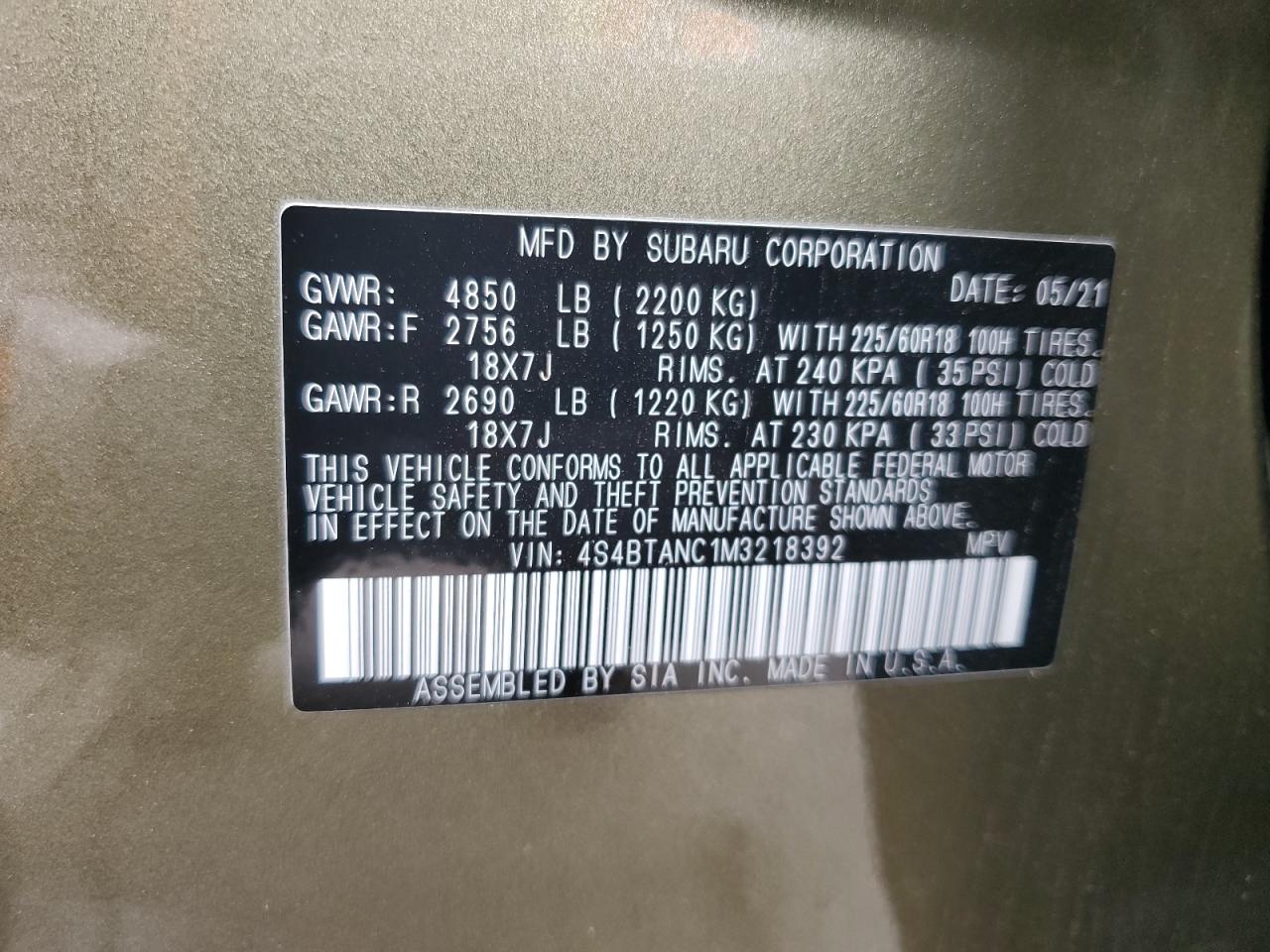 2021 Subaru Outback - Image 14