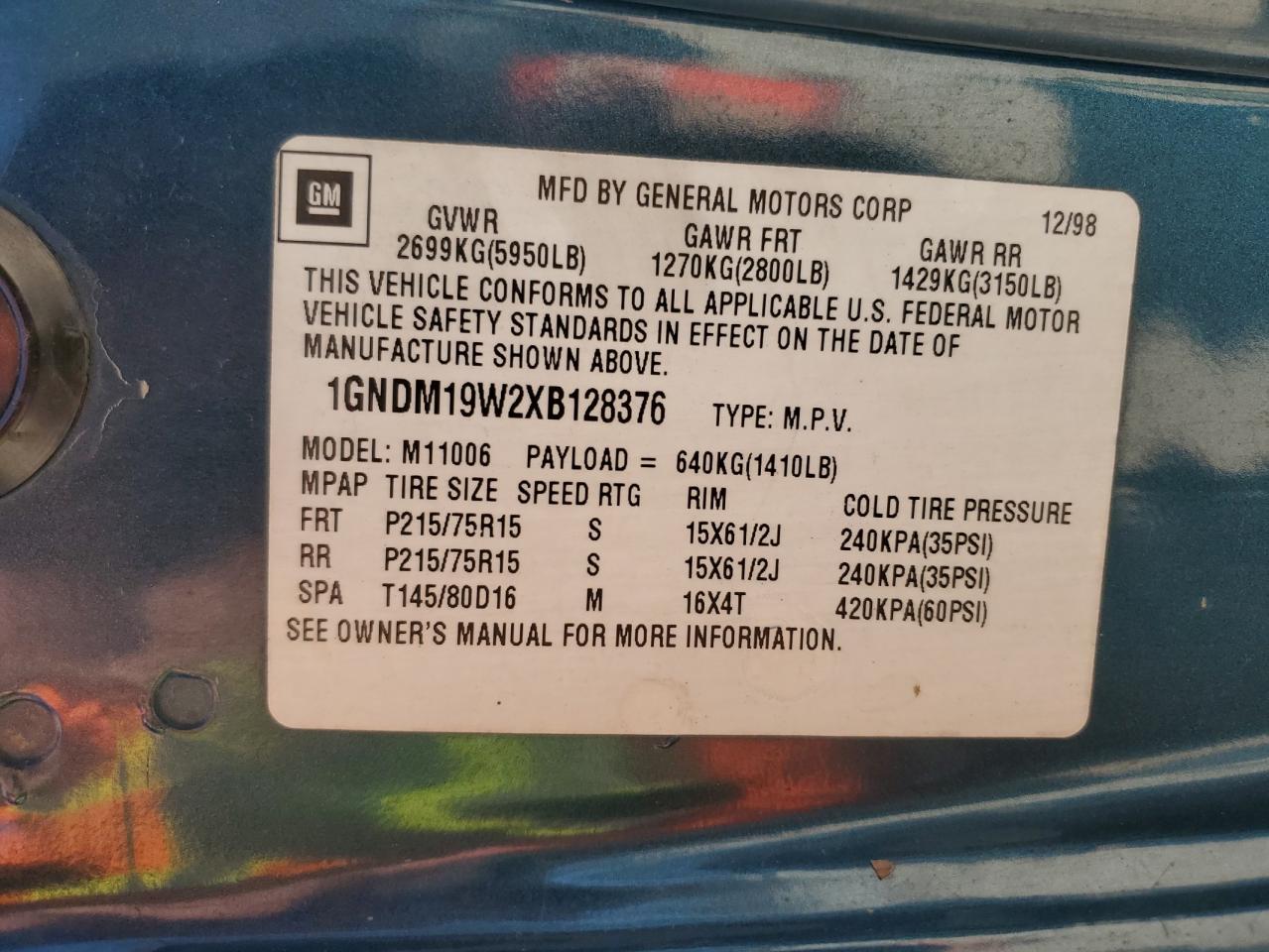 1999 Chevrolet Astro - Image 14