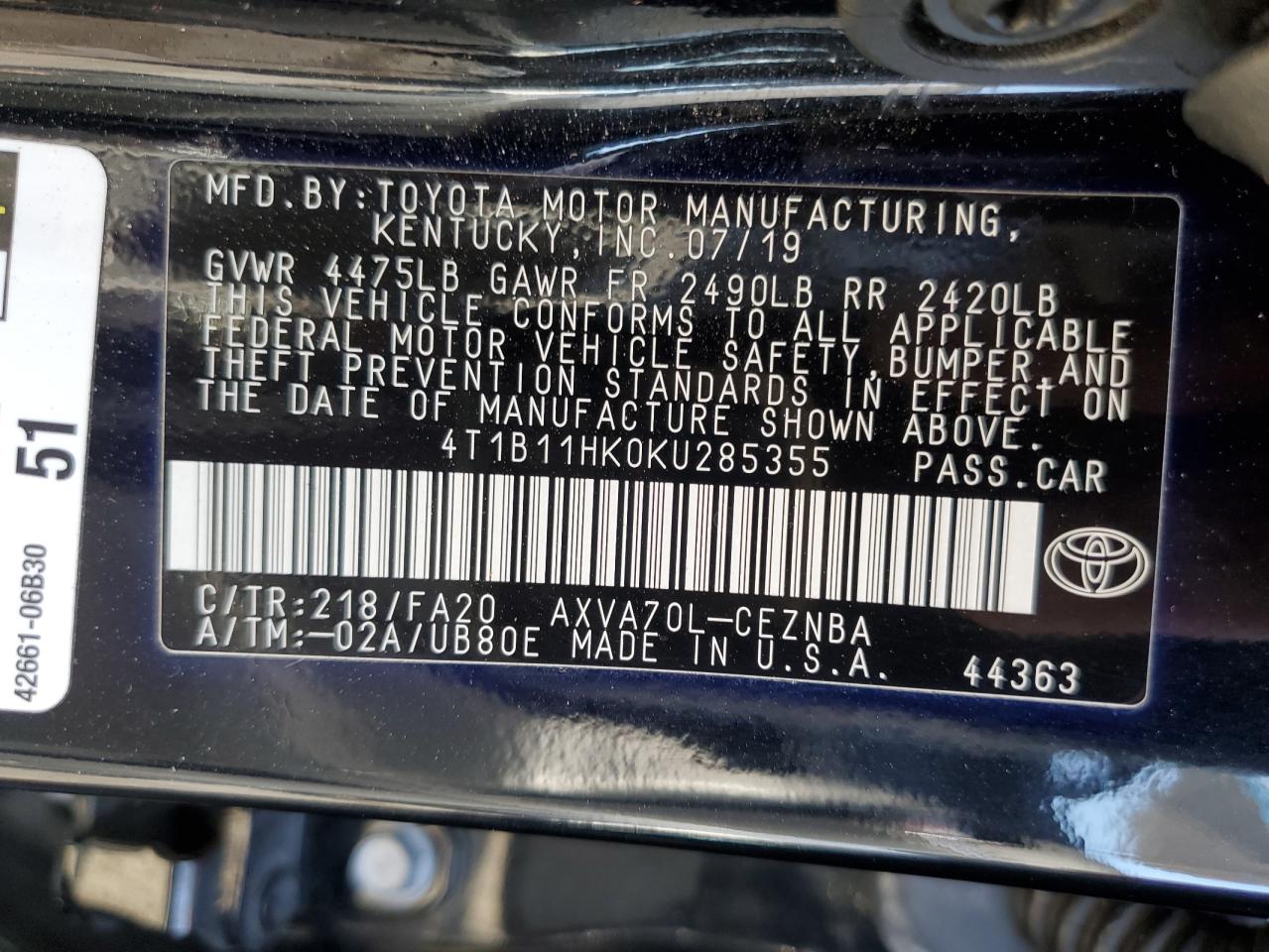 2019 Toyota Camry - Image 14