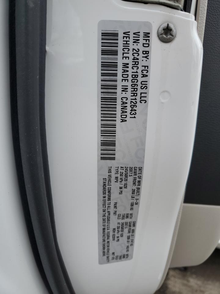 2024 Chrysler Pacifica Touring L VIN: 2C4RC1BG6RR126431 Lot: 46989475