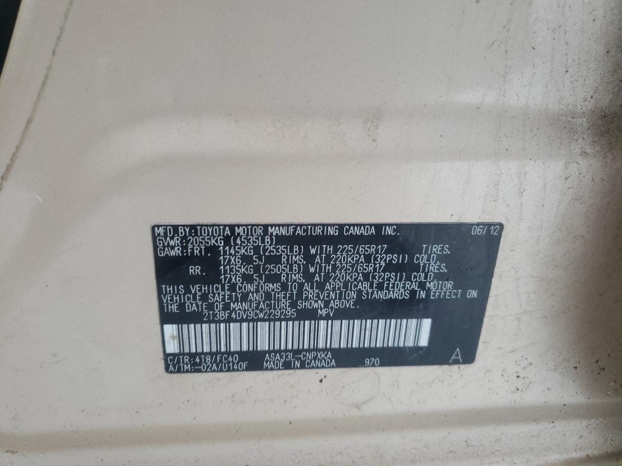 2012 Toyota RAV 4 - Image 13
