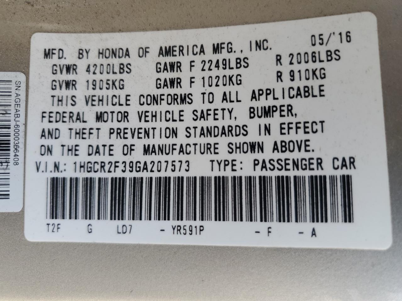 2016 Honda Accord - Image 12