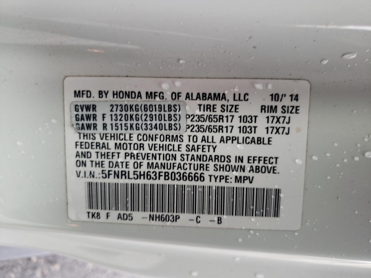 2015 Honda Odyssey - Image 16