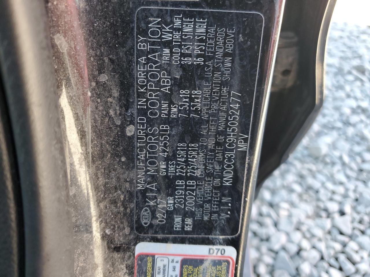 2017 Kia Niro Ex VIN: KNDCC3LC9H5052477 Lot: 46741445