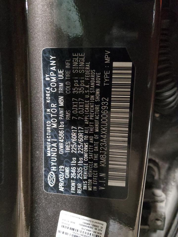 2019 Hyundai Tucson Se VIN: KM8J23A4XKU006932 Lot: 45670335