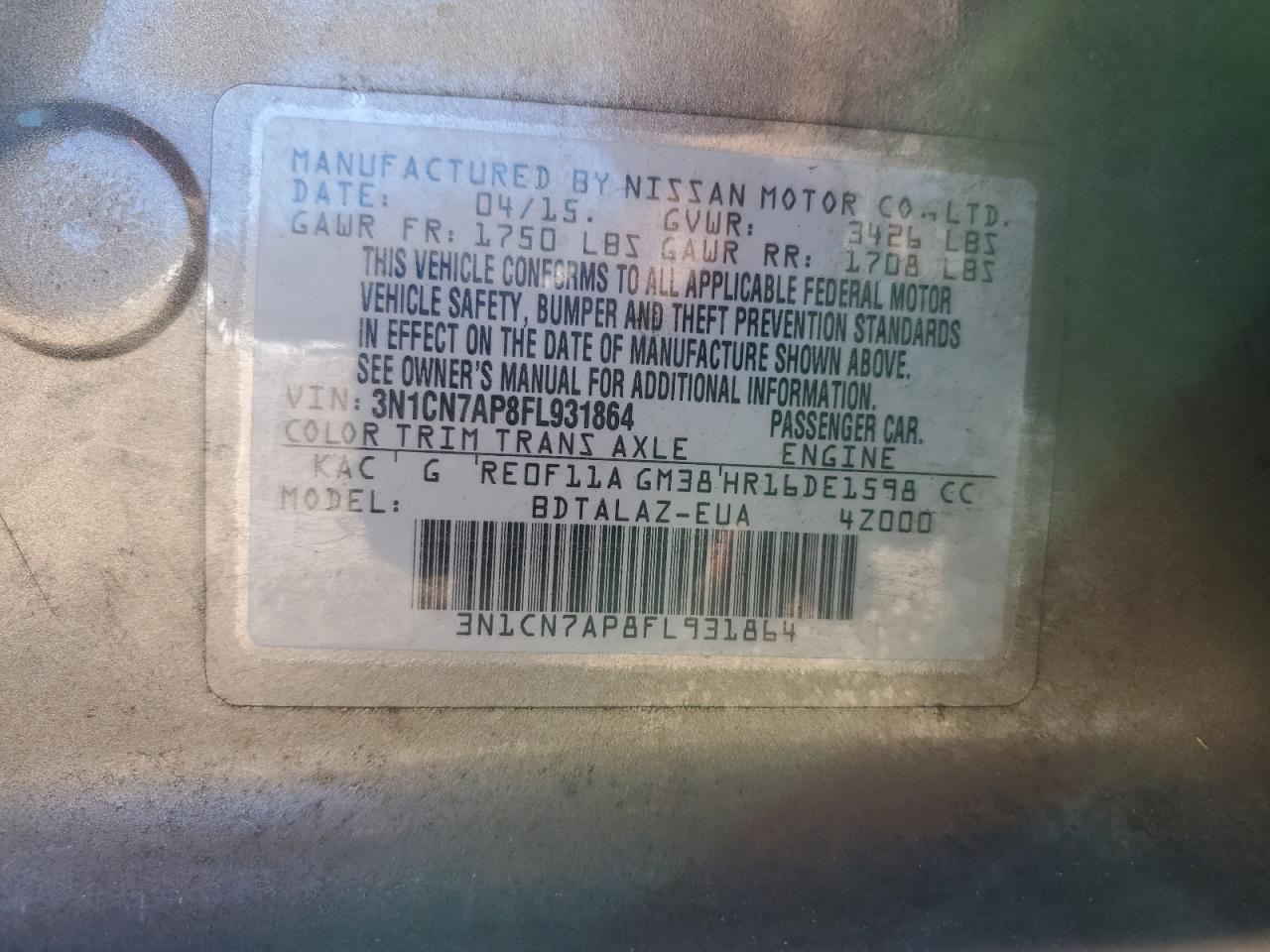 2015 Nissan Versa - Image 12