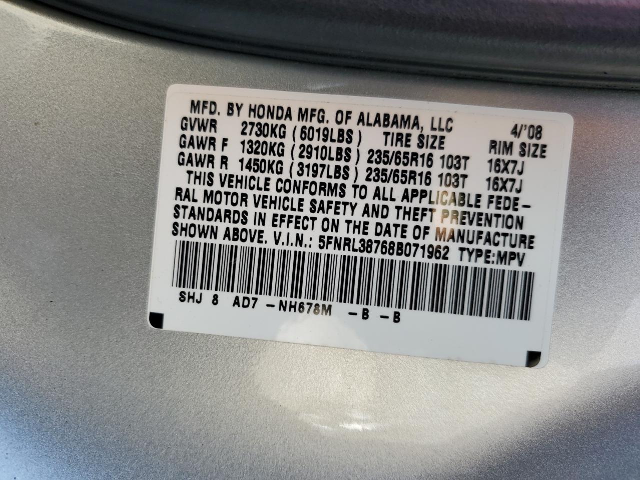 2008 Honda Odyssey - Image 13