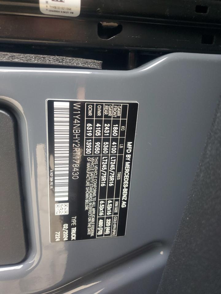 2024 Mercedes-Benz Sprinter 2500 VIN: W1Y4NBHY2RT178430 Lot: 46617815