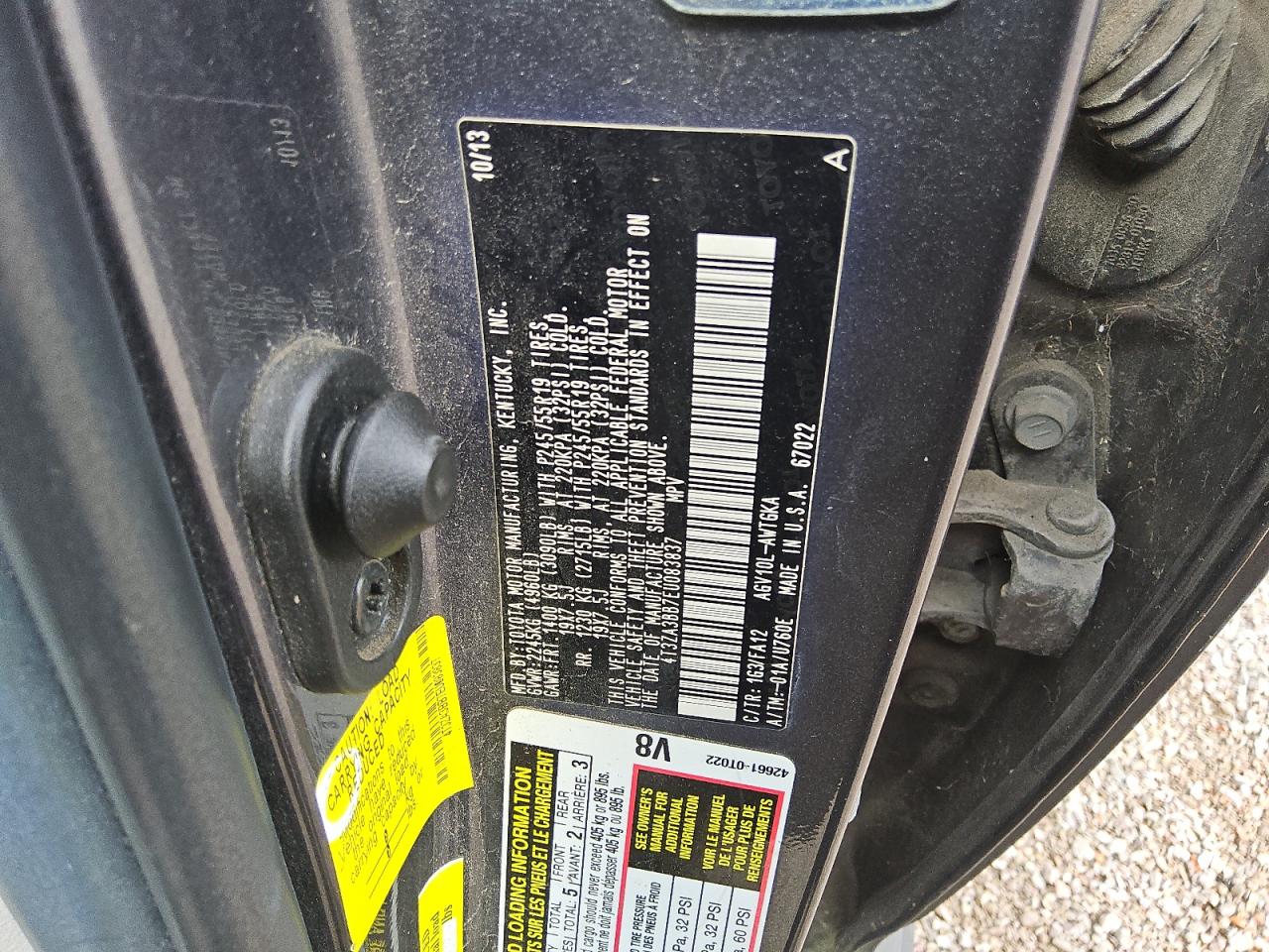 2014 Toyota Venza Le VIN: 4T3ZA3BB7EU083837 Lot: 44426245