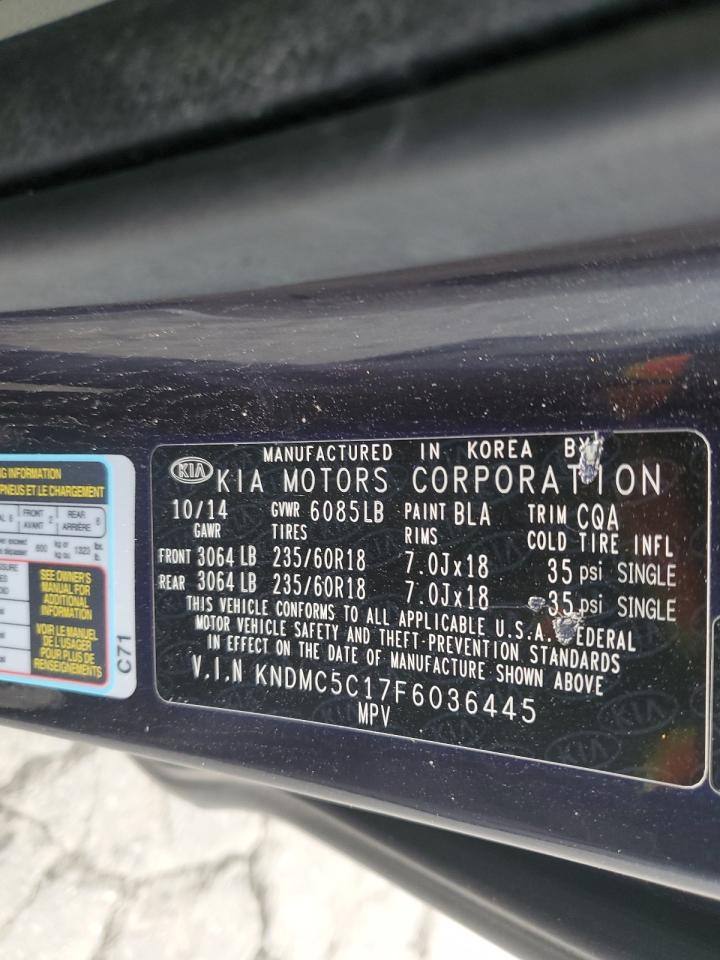 2015 Kia Sedona Ex VIN: KNDMC5C27F6036445 Lot: 43666375